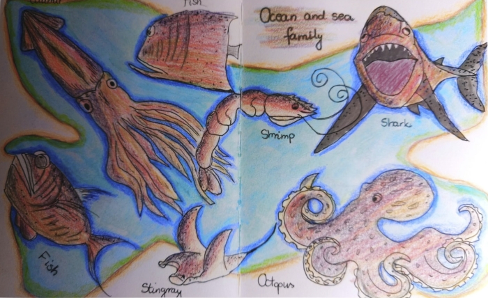 Morskie i oceaniczne zwierzęta, 24x40 cm.jpg