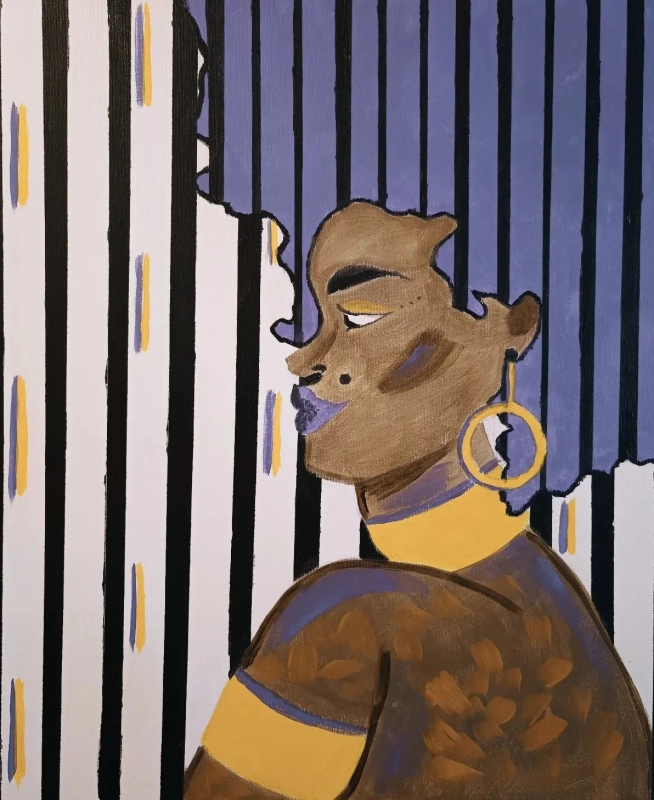 Akryl na płótnie African woman 50x60 cm 2024.png